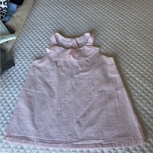 Bella Bliss girls pink seersucker halter blouse